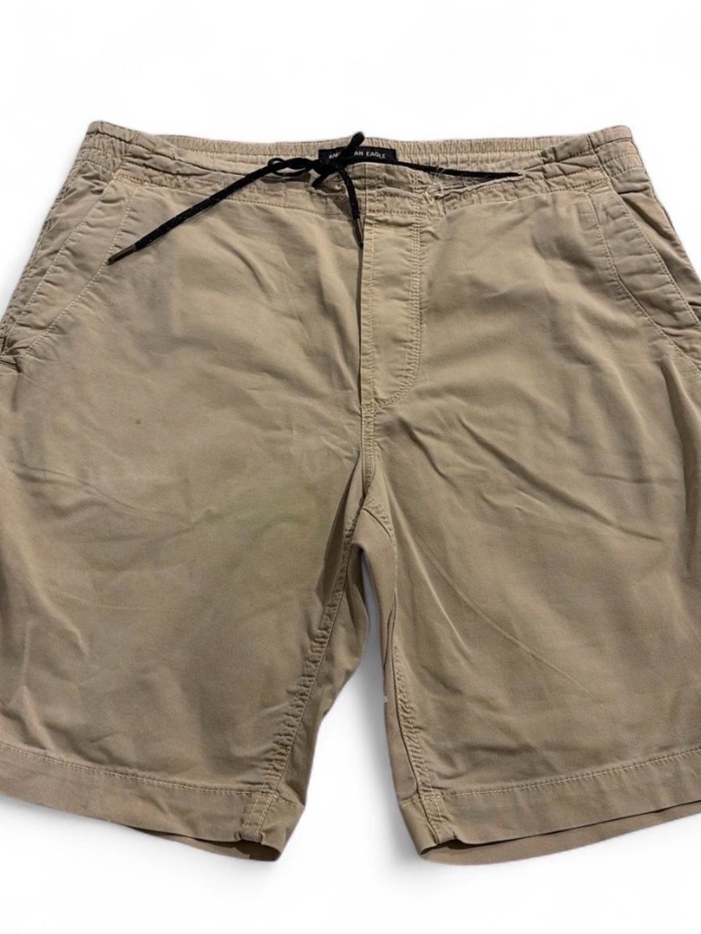 AMERICAN EAGLE Men's Casual Drawstring Shorts in Khaki Sz M gently pre owned